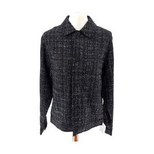 ASOS Design Black & White Textured Button-Front Jacket S Made In Cambodia